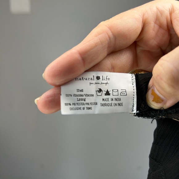 Natural life ditzy micro floral shift mini dress boho size small bell sleeve - Picture 5 of 10